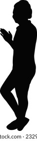 a woman standing body silhouette vector