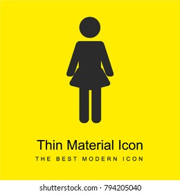 Woman Standing Up bright yellow material minimal icon or logo design