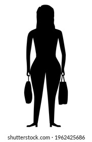 Woman standing cartoon character isolated - vector illustration