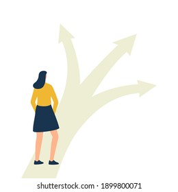 Woman standing choice a direction