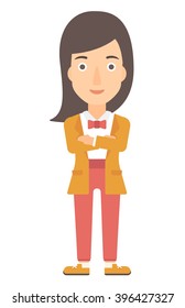 Woman standing with crossed arms.