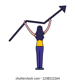 woman standing with growth arrow