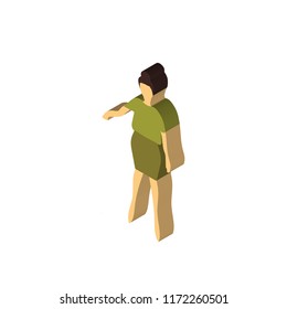 Woman standing isometric left top view 3D icon