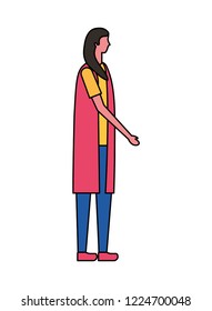 woman standing on white background