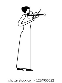 woman standing playing violin music