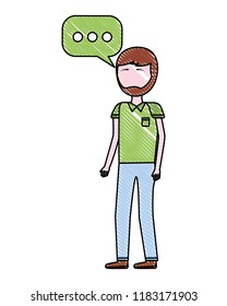 woman standing speech bubble communication
