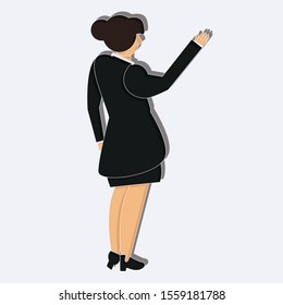 Woman standing vector . Creative idea design for brochure, web page, mobile app. Vector illustration for your project.