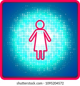 mujer de pie, vector, icono.