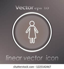 woman is standing, vector, icon.