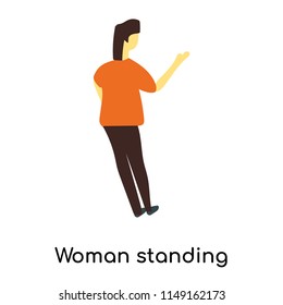 Woman standing vector vector isolated on white background for your web and mobile app design, Woman standing vector logo concept