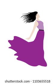 woman standing in the wind