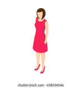 Woman Stands On White Background. Created For Mobile, Web, Decor, Print Products, Application