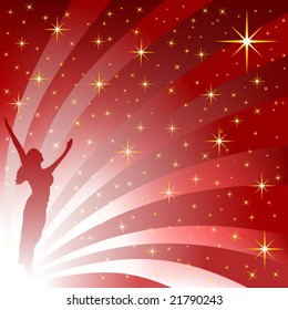 Woman and Star Burst