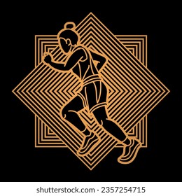 A Woman Start Running Action Marathon Runner Cartoon Female Run Sport Graphic Vector