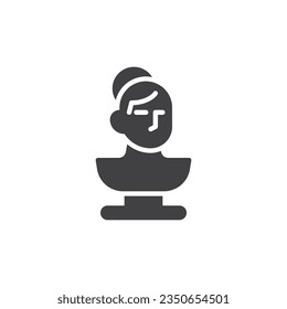 Frauenstatue, Vektorsymbol. volles Flachzeichen für mobiles Konzept und Webdesign. Frauenkulptur-Glyph-Symbol. Symbol, Logo-Abbildung. Vektorgrafik