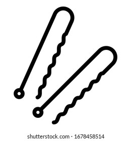 Woman steel barrette icon. Outline woman steel barrette vector icon for web design isolated on white background