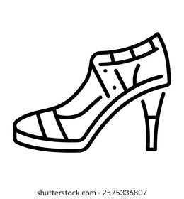 Woman stiletto heel, line style icon