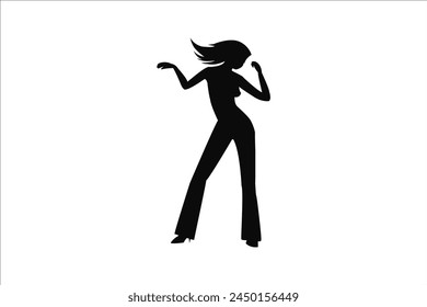 A woman street dance hip hop dancer in silhouette.
