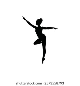 A woman street dance vector silhouette