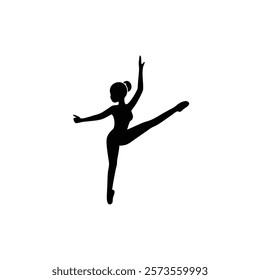 A woman street dance vector silhouette