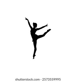 A woman street dance vector silhouette