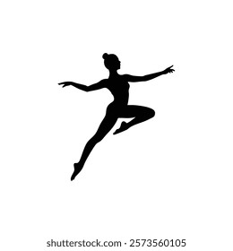 A woman street dance vector silhouette