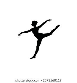 A woman street dance vector silhouette