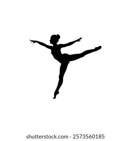 A woman street dance vector silhouette