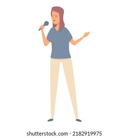 Woman street singer icon cartoon vector. Musician people. Song concert