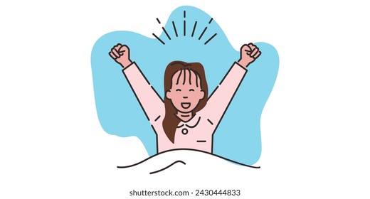 A woman stretches when she wakes up