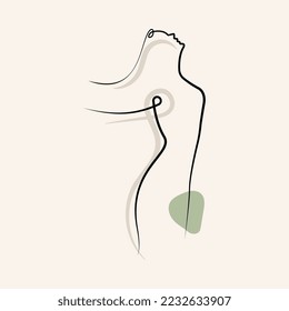  woman stretching arms is relaxing picture vector illustration