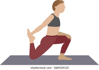 Woman stretching her knees - illustration