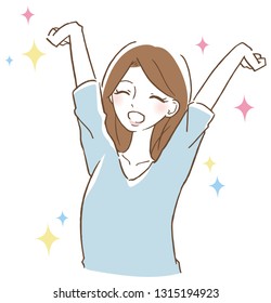 Woman stretching illustration
