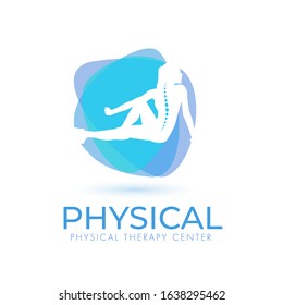 Woman Stretching Silhouette, Physical Therapy Icon, Medical Logo