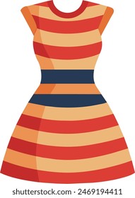 mujer vestido de rayas ilustración Vector