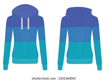 Woman striped hoodie. vector illustration