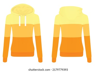 Woman striped hoodie. vector illustration