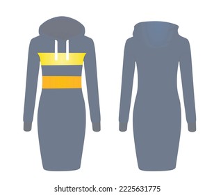 Woman striped hoodie. vector illustration