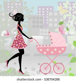 woman with a stroller