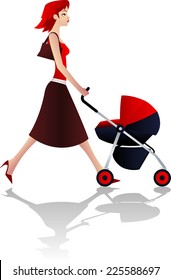 woman with stroller