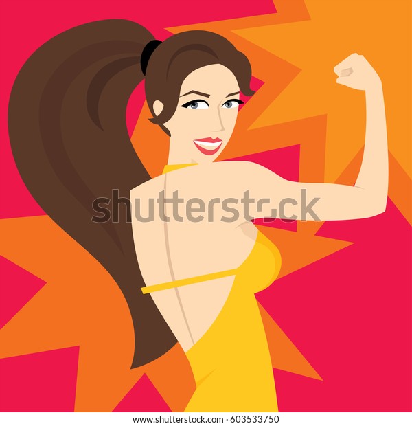 Woman Strong Sexy Girls Power Vector Stock Vector Royalty Free 603533750 Shutterstock