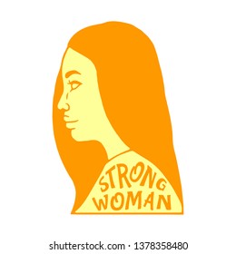 Woman. Strong Woman. Struggle for Freedom. Feminism. LGBT. Woman Silhouette on white background isolated. Stock Vector Illustration.