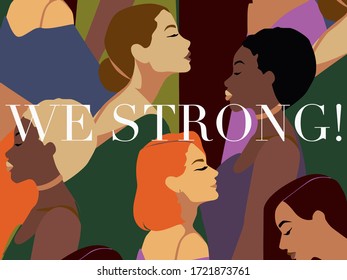 woman are stronger than we think , vector EPS 10