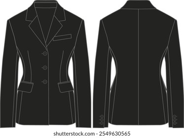 Blazer de mujer estructurada slim fit totalmente forrada de un solo pecho, con solapa de muesca, cierre de 3 Botones delanteros, bolsillos ribeteados delanteros con solapa, abertura de la manga del cierre de Botón, costuras princesa y cintura con dardos