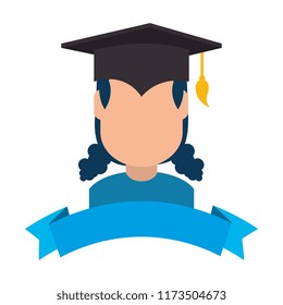 woman student graduated avatar character