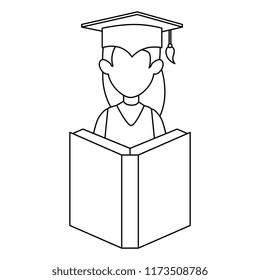 woman student graduated with book