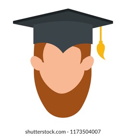 woman student graduated head avatar character