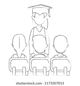 woman student graduated with students class