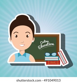 woman student online education