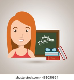 woman student online education